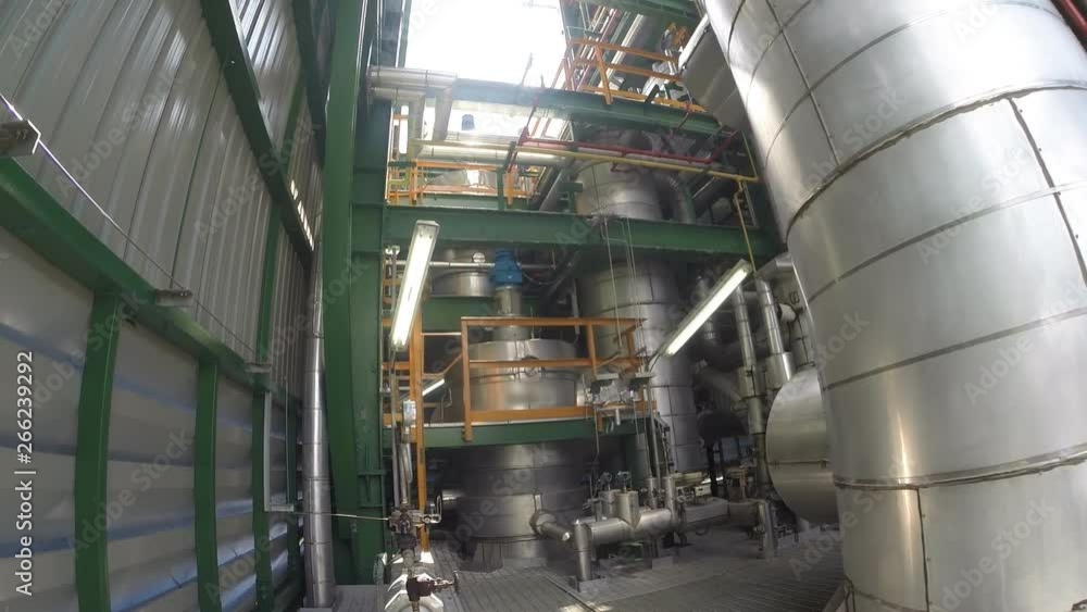 Panning video of Complex engineering Process area of petrochemical refinery plant Panning video of Complex engineering Process area of petrochemical refinery plant