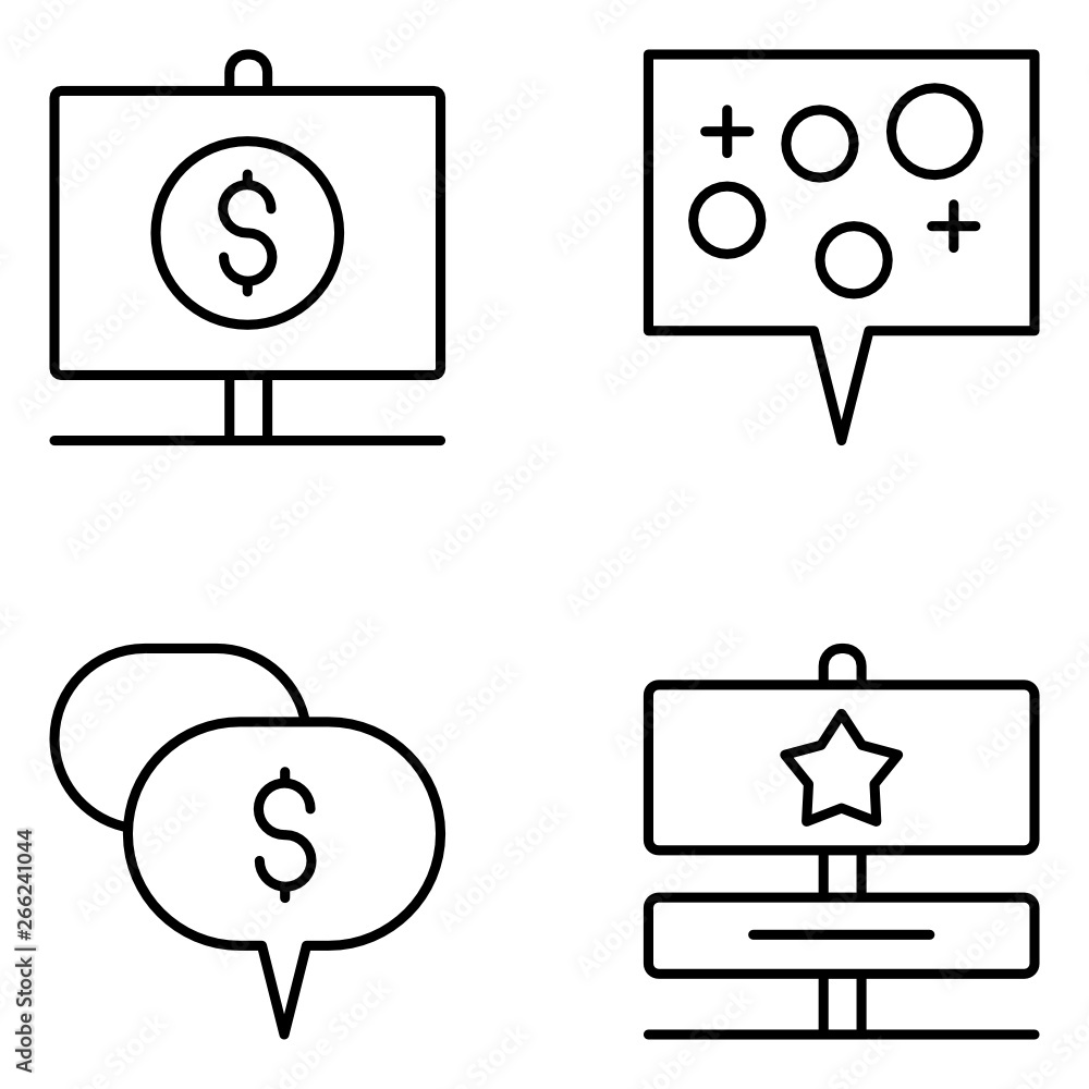 Advertising Vector Line Icon Set Advertising Vector Line Icon Set