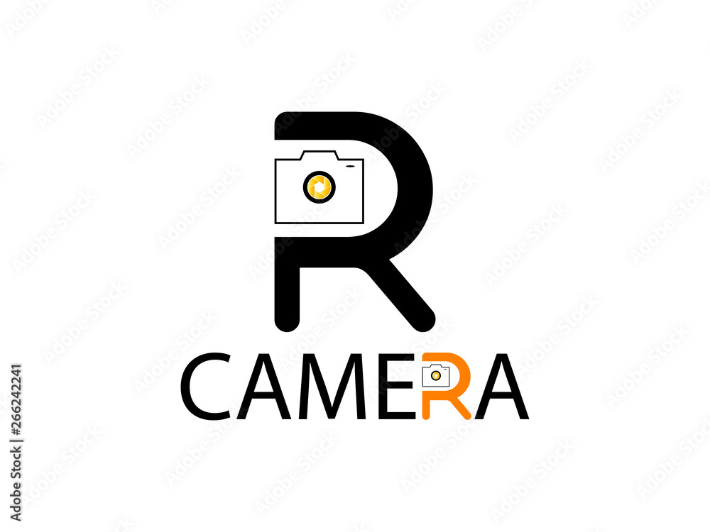 Letter R for camera design logo branding letter element Letter R for camera design logo branding letter element