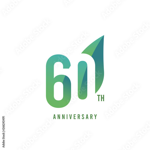 60 th Anniversary Logo Vector Template Design Illustration