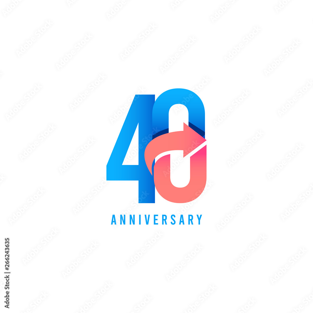 40 Year Anniversary Logo Vector Template Design Illustration