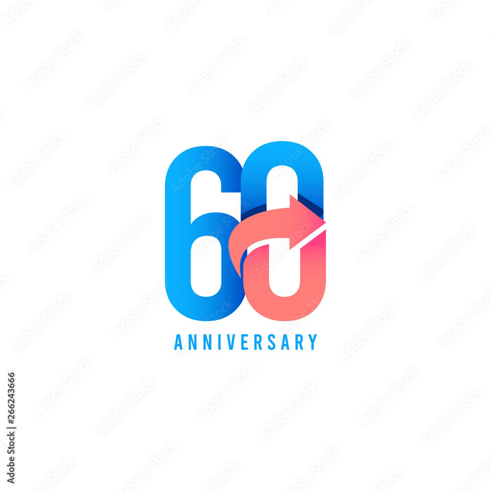 60 Year Anniversary Logo Vector Template Design Illustration 60 Year Anniversary Logo Vector Template Design Illustration