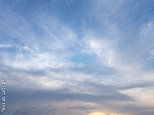blue sky with clouds, evening sky