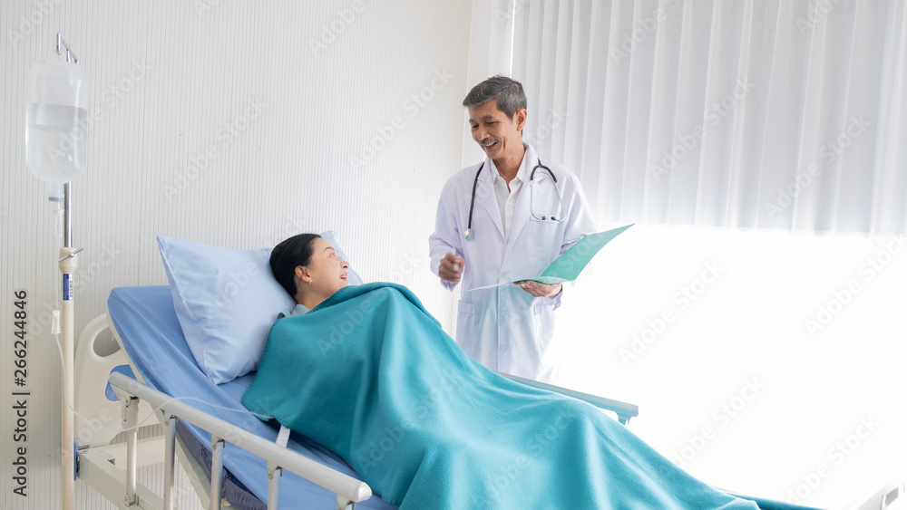 doctor talked about the illness of the female patient in the hospital doctor talked about the illness of the female patient in the hospital