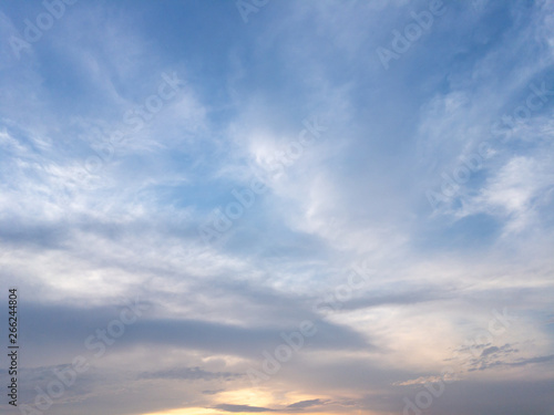 blue sky with clouds, evening sky © kwanruan