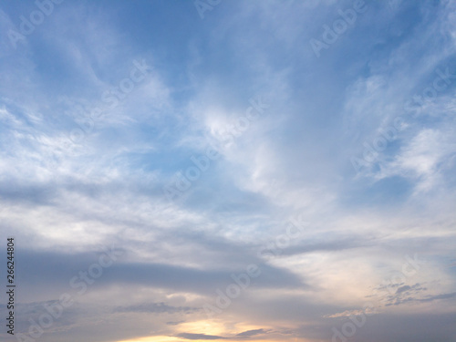 blue sky with clouds, evening sky