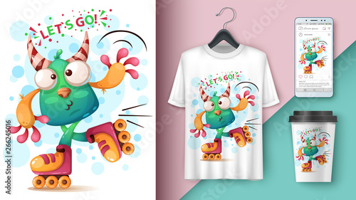 Cute monster - mockup for your idea