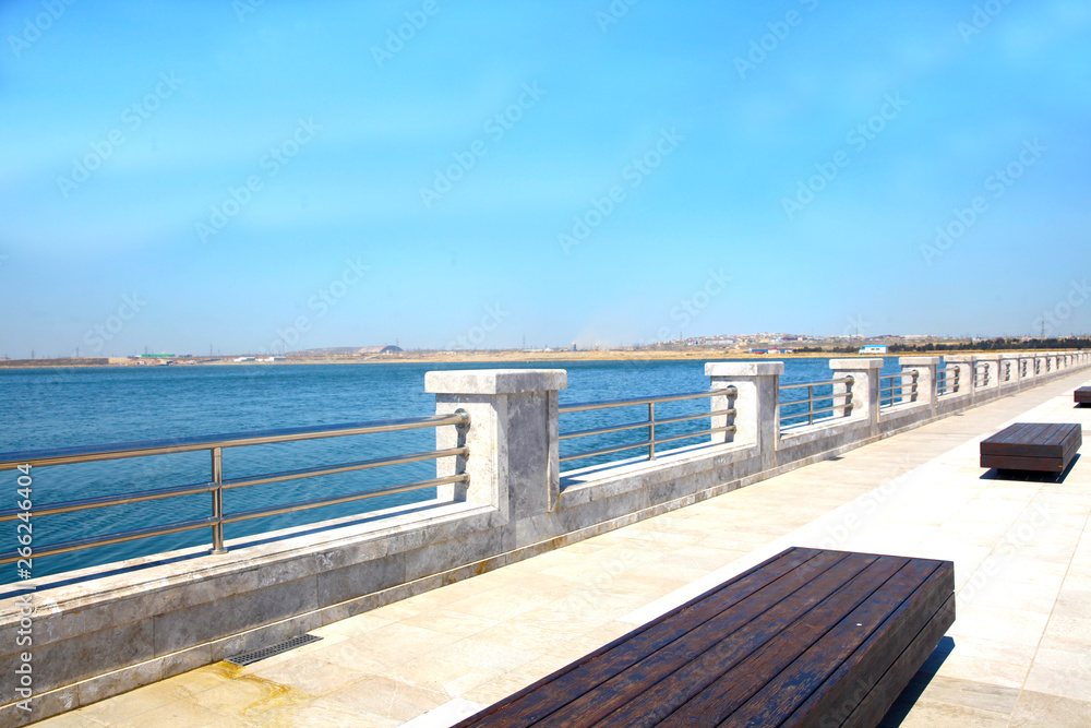 A bench with a view at the sea