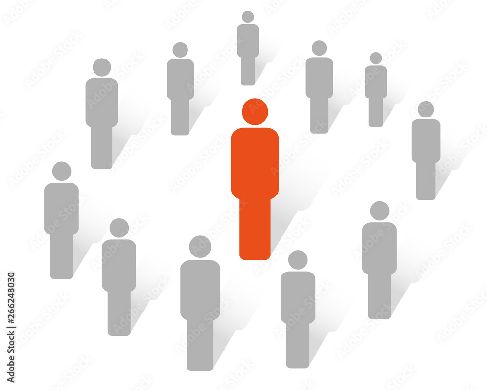 Man in the Group, Vector Graphic Man in the Group, Vector Graphic