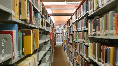 Push in of a Library Aisle