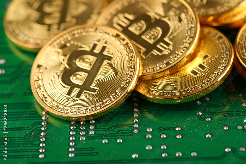 Encrypted currency bitcoin still life close-up Encrypted currency bitcoin still life close-up