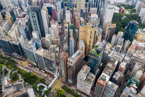 Top view of Hong Kong city photo