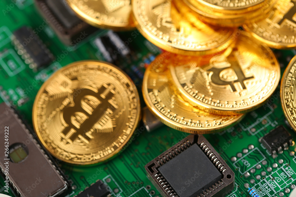 Encrypted currency bitcoin still life close-up Encrypted currency bitcoin still life close-up