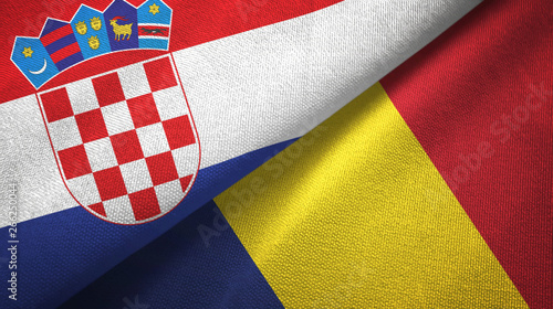 Croatia and Chad two flags textile cloth, fabric texture