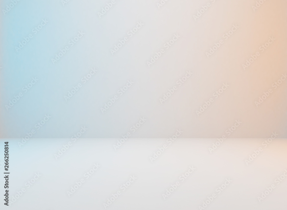 Milky white background with slightly blue and orange lighting Milky white background with slightly blue and orange lighting