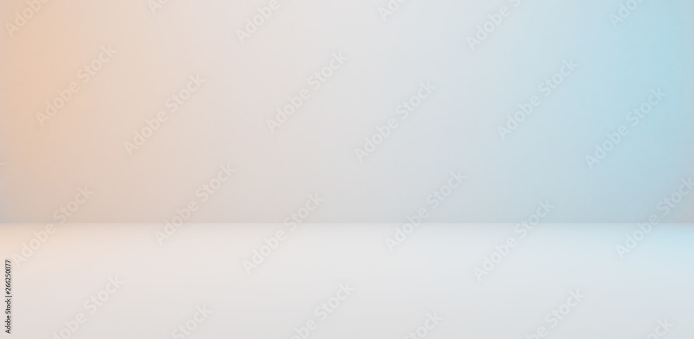 Milky white background with slightly blue and orange lighting Milky white background with slightly blue and orange lighting