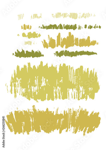 Graphic collection of abstract stainy grass on white background