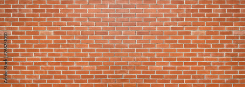 Fényképezés Red color brick wall for brickwork background design
