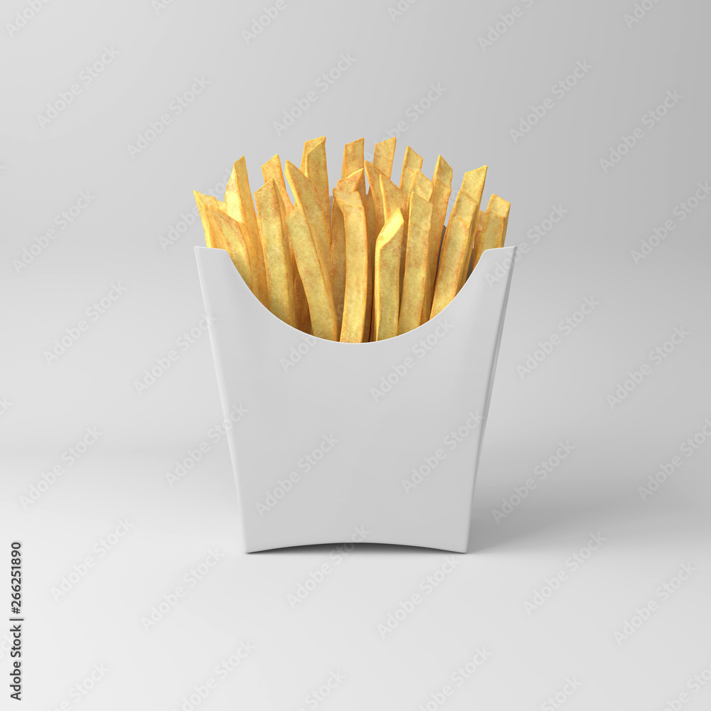 French fries in a paper cup Stock Illustration | Adobe Stock