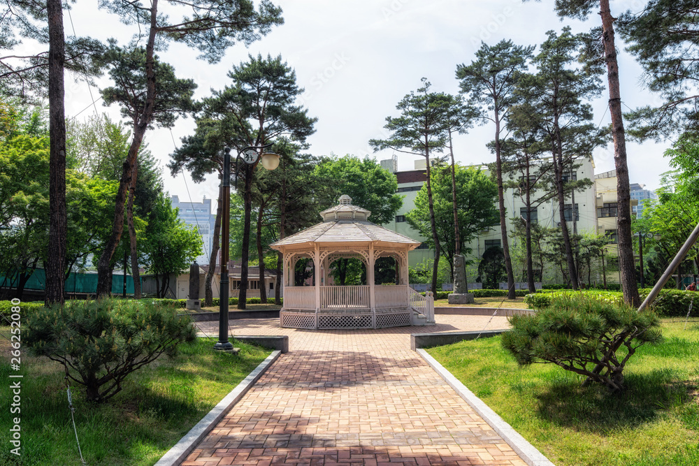 jeongdong park white gazebo