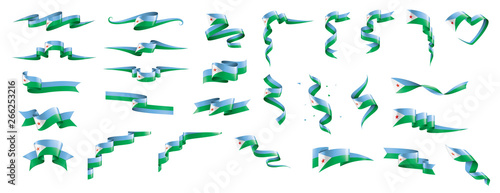 Djibouti flag, vector illustration on a white background