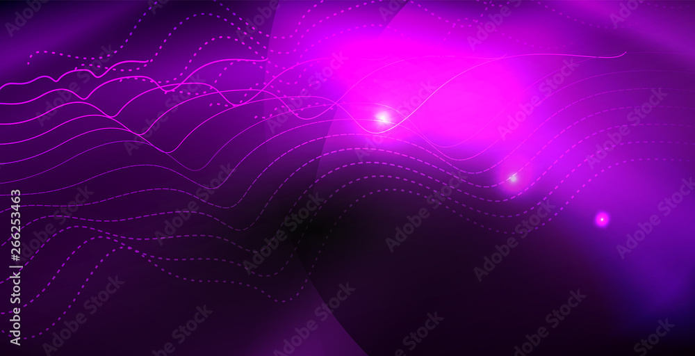 Glossy shiny glowing neon waves Glossy shiny glowing neon waves