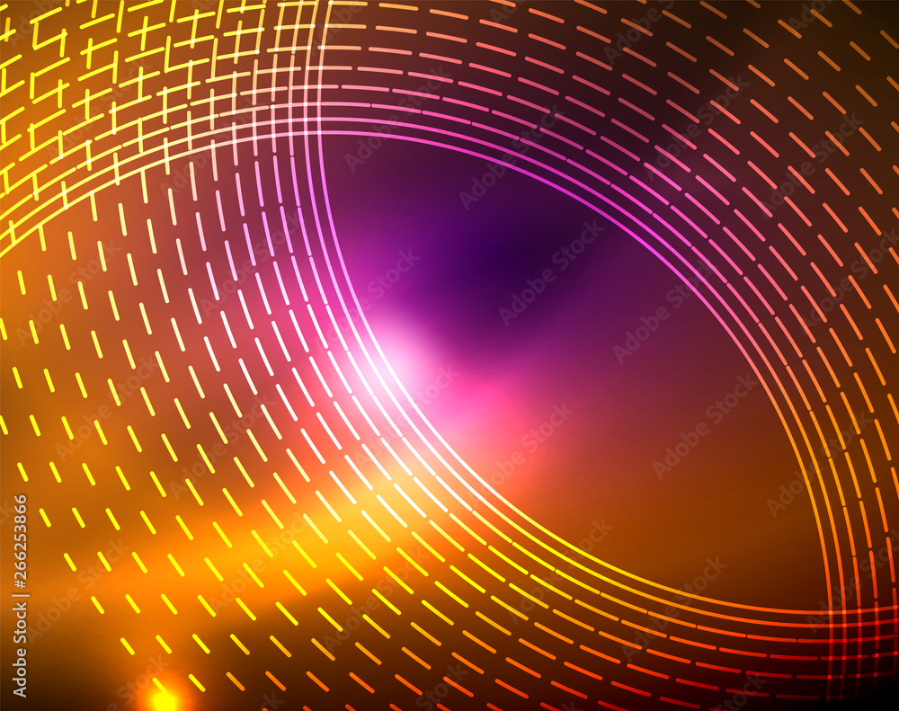 Neon circles abstract background Neon circles abstract background