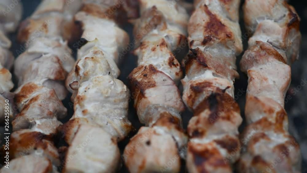 meat is fried on hot coals meat is fried on hot coals