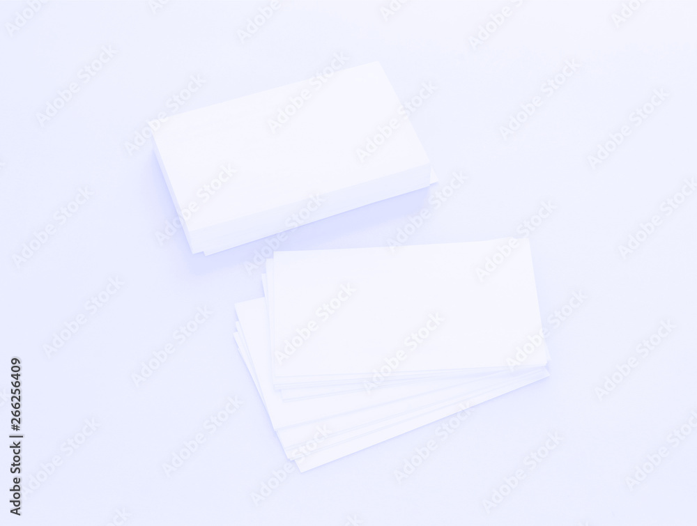 Mockup of business cards on white textured paper background