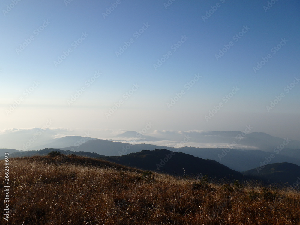 Mountain range at dawn Mountain range at dawn