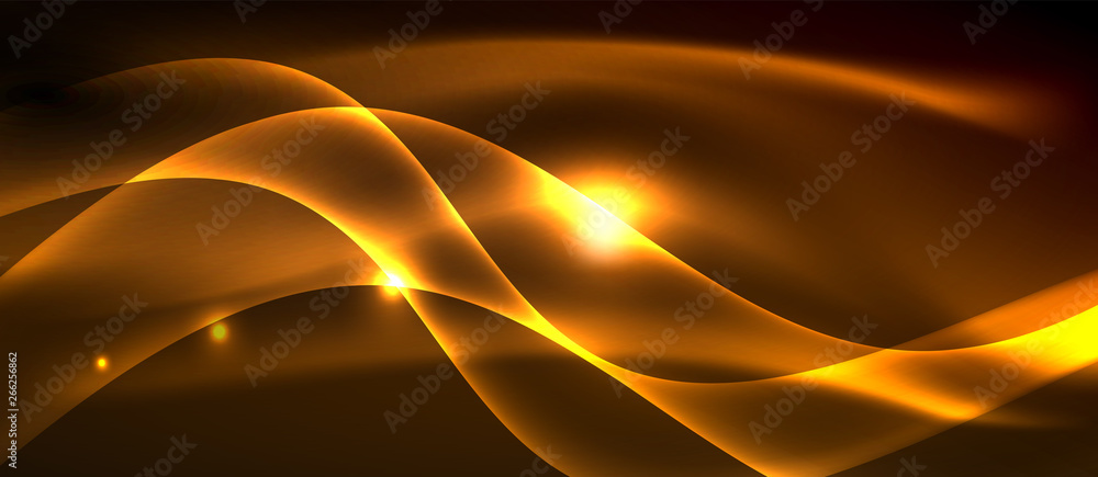 Neon shiny light glowing wave lines Neon shiny light glowing wave lines