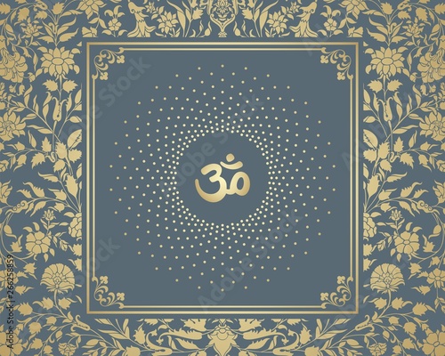 aum syllable, paisley design ,Hinduism, India	