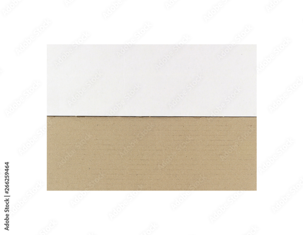 Recycled brown torn or ripped pieces of paper craft stick on a white background Recycled brown torn or ripped pieces of paper craft stick on a white background