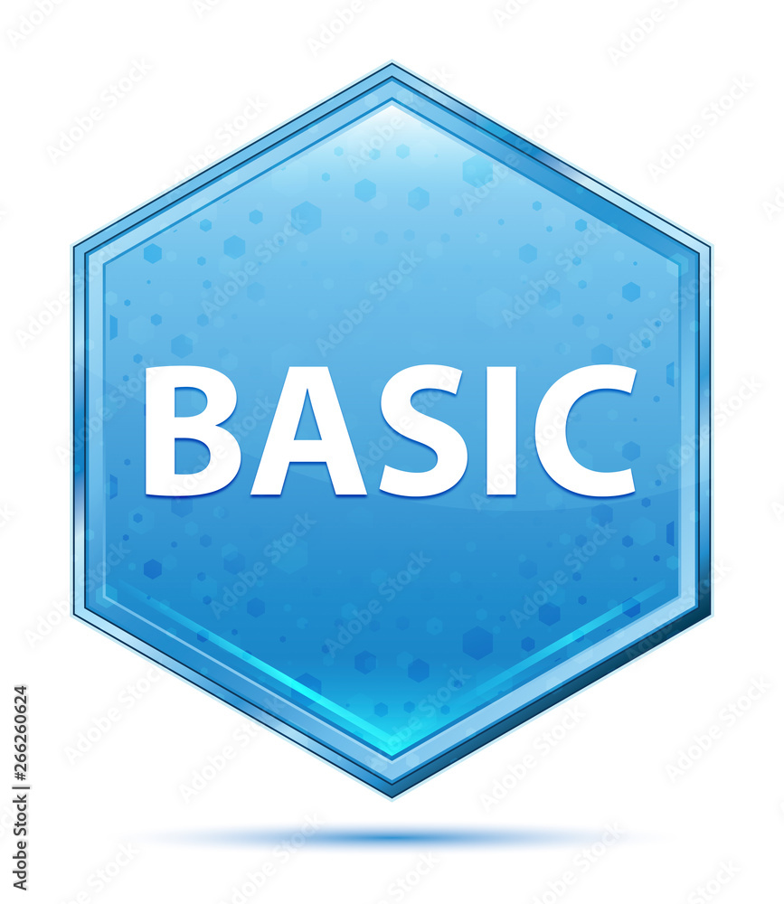 Basic crystal blue hexagon button Basic crystal blue hexagon button