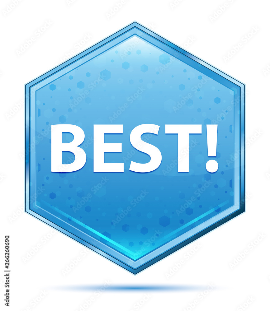 Best! crystal blue hexagon button