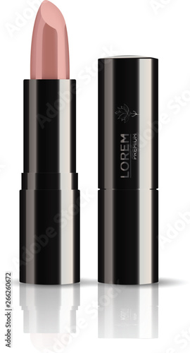 Lipstick mockup. Realistic illustration of lipstick vector mockup.