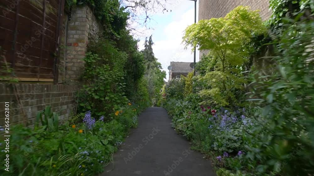Spring walk through the narrow path of Dairy Walk in Wimbledon, London UK, an urban paradise filled with wild flowers around. Spring walk through the narrow path of Dairy Walk in Wimbledon, London UK, an urban paradise filled with wild flowers around.