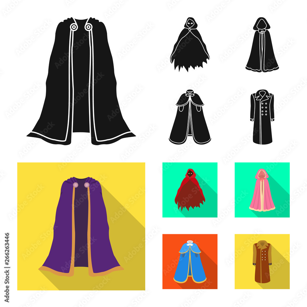 Vector illustration of material and clothing symbol. Set of material and garment vector icon for stock. Vector illustration of material and clothing symbol. Set of material and garment vector icon for stock.