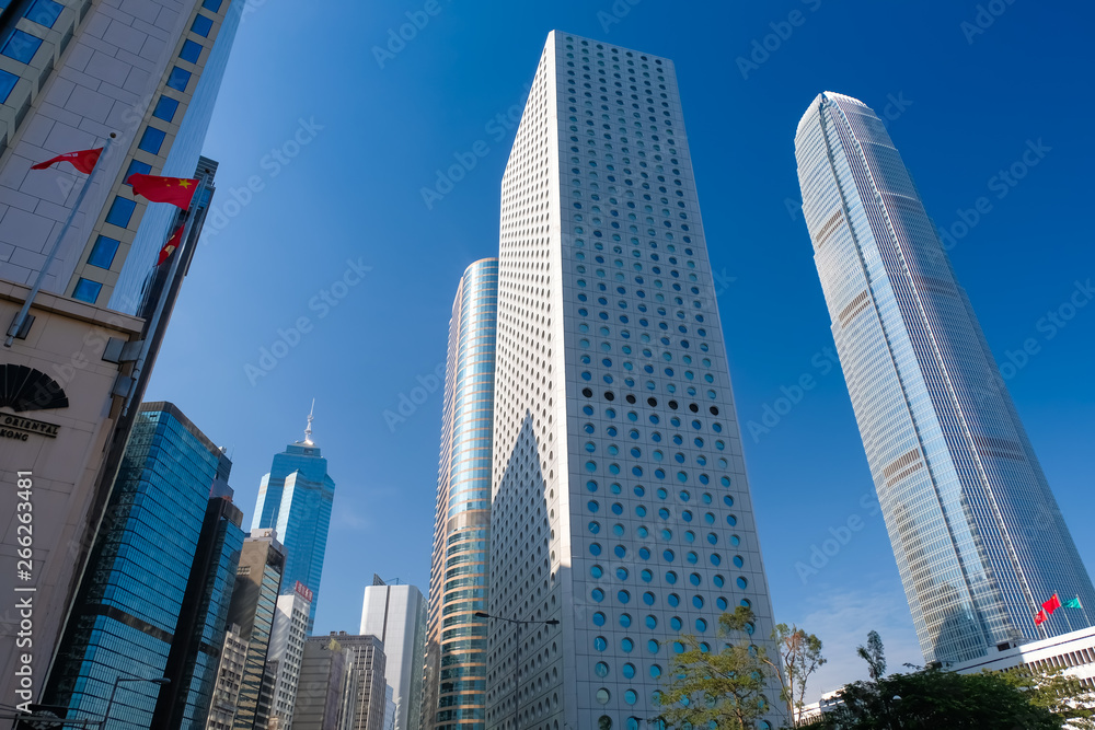 Fototapeta premium 香港 中環（セントラル） 高層ビル群