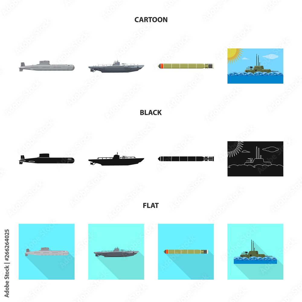 Vector illustration of war  and ship symbol. Set of war  and fleet stock vector illustration.