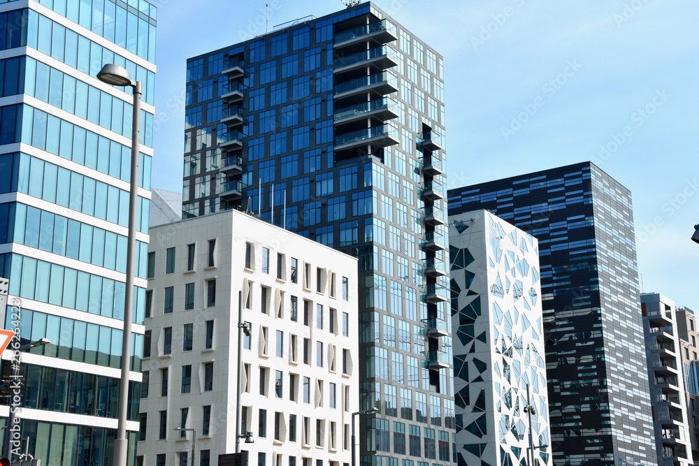 The Barcode buildings in Oslo, Norway