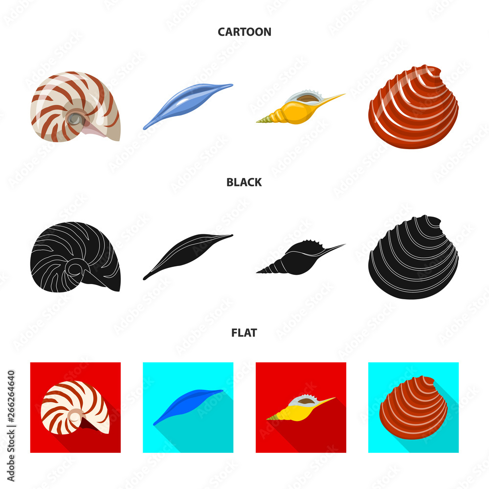 Isolated object of animal and decoration sign. Collection of animal and ocean stock vector illustration. Isolated object of animal and decoration sign. Collection of animal and ocean stock vector illustration.