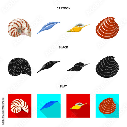 Isolated object of animal and decoration sign. Collection of animal and ocean stock vector illustration.