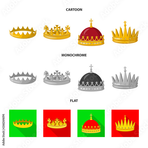Isolated object of medieval and nobility symbol. Set of medieval and monarchy vector icon for stock.
