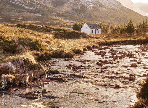 Mountain cottage below Buachaille Etive Mor photo