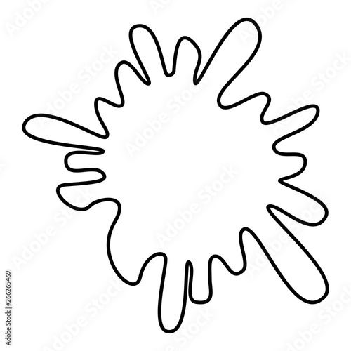 Blot Ink spot Paint splash icon outline black color vector illustration flat style image