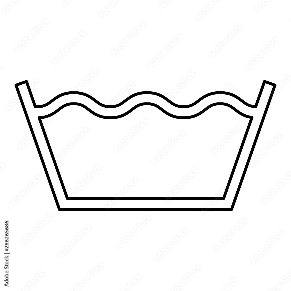 Wash sign Clothes care symbols Washing concept Laundry sign icon outline black color vector illustration flat style image Wash sign Clothes care symbols Washing concept Laundry sign icon outline black color vector illustration flat style image