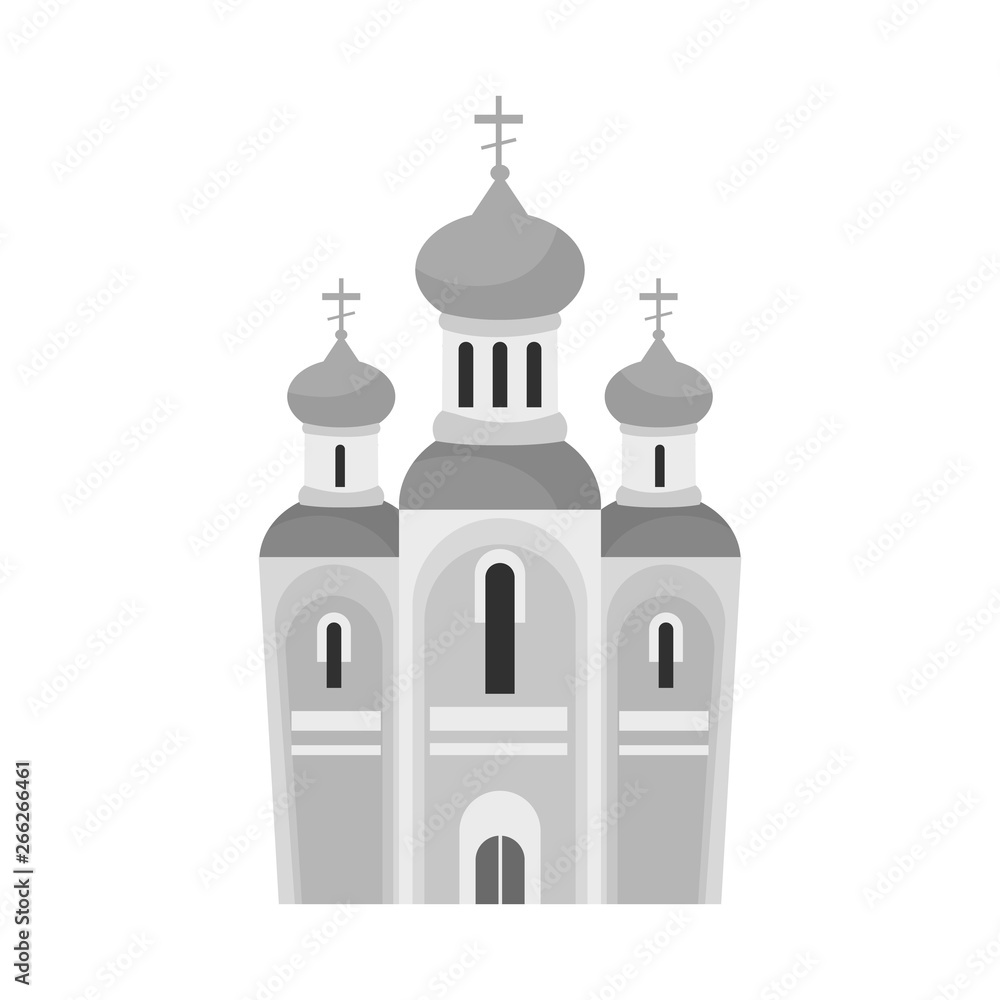 Vector illustration of church and orthodox symbol. Collection of church and christmas vector icon for stock.