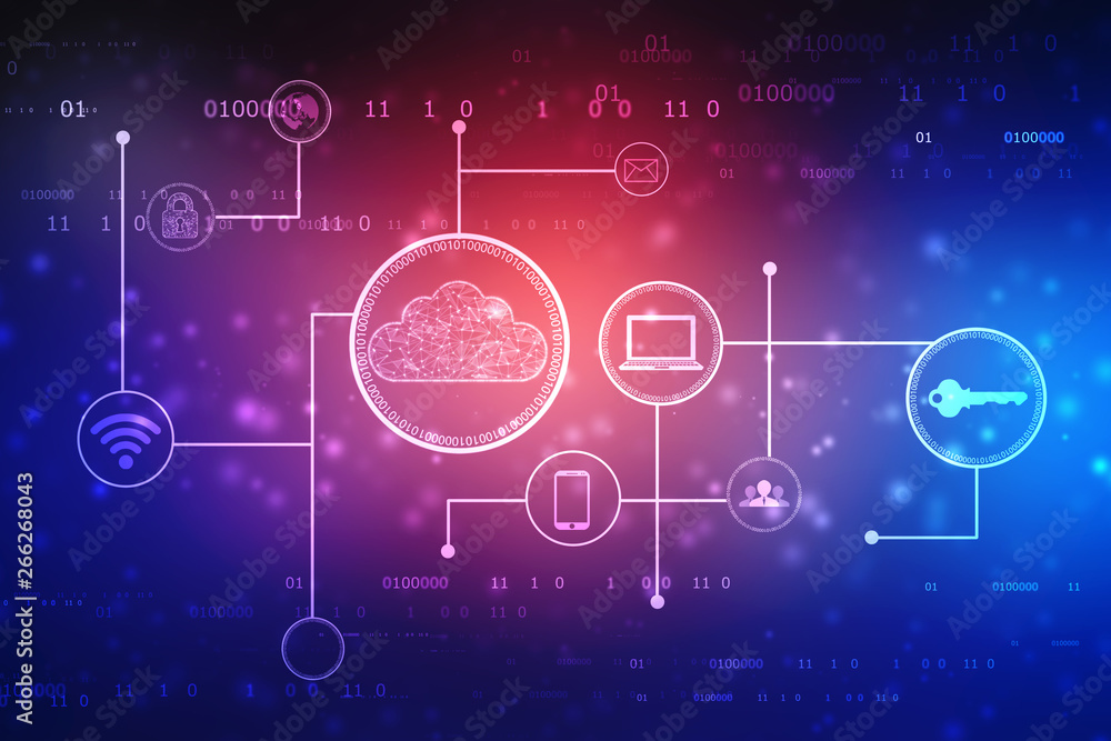 Cloud computing, Cloud Computing Concept. Cloud Internet technology background. 2d illustration Cloud computing, Cloud Computing Concept. Cloud Internet technology background. 2d illustration
