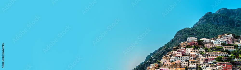 Panorama of amazing Amalfi coast. Positano, Italy